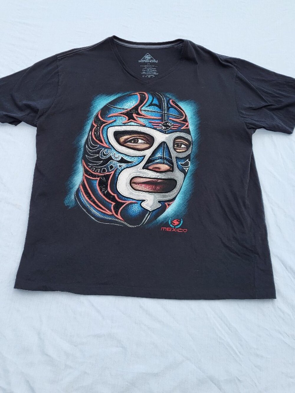 Seashore Luchador T Shirt Men's XL Mexican Wrestling Streetwear Colorful